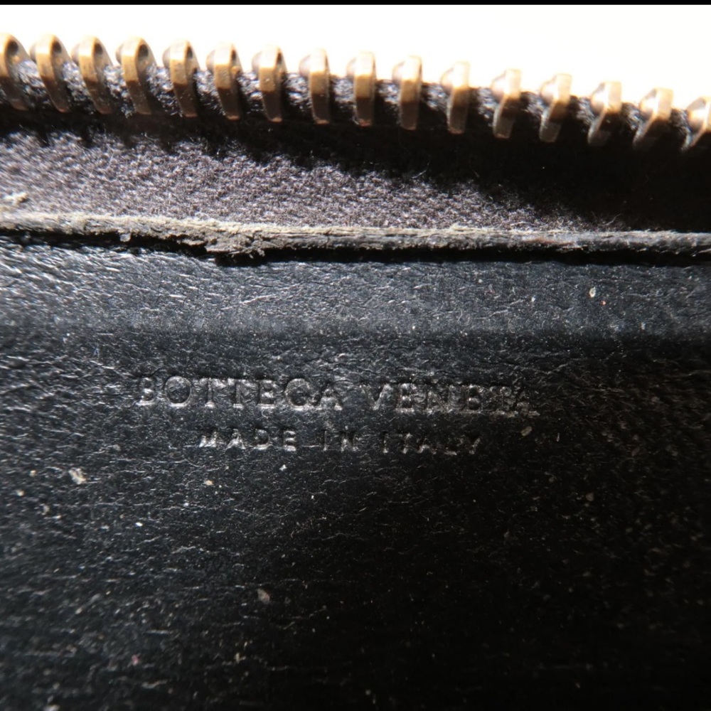 Bottega Veneta Intrecciato Zip Around Coin Purse Card Holder Black - Picture 5 of 8